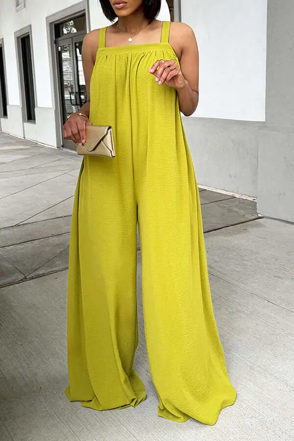 Stylish Sleeveless Wide Leg Jumpsuit