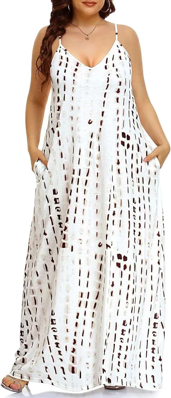 Summer Maxi Sleeveless Spaghetti Strap Beach Long Dresses