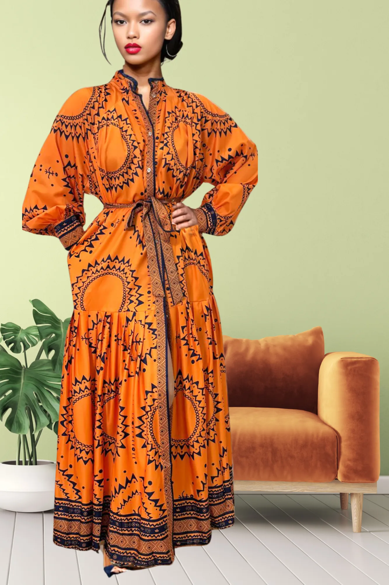 Tangerine Spice Maxi Dress