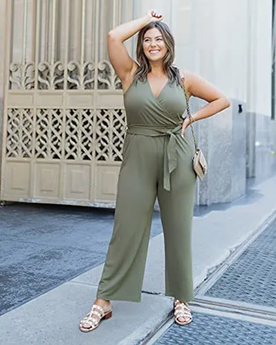 The Drop Women's @caralynmirand Sleeveless Wrap Jumpsuit