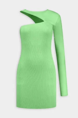 Tinino One-Sleeve Mini Dress in Pistachio