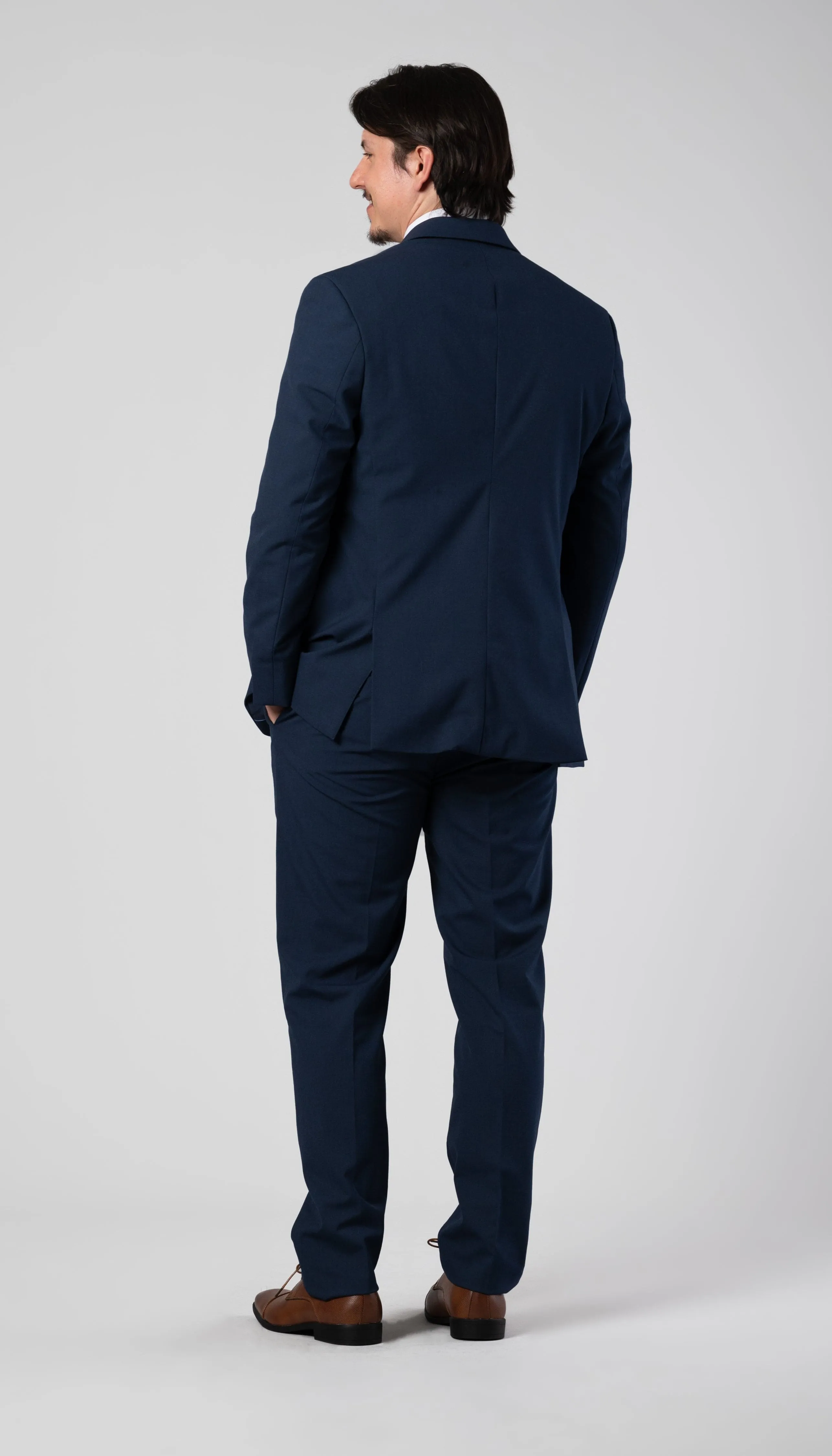 Trim Fit 2 Piece Suit Navy