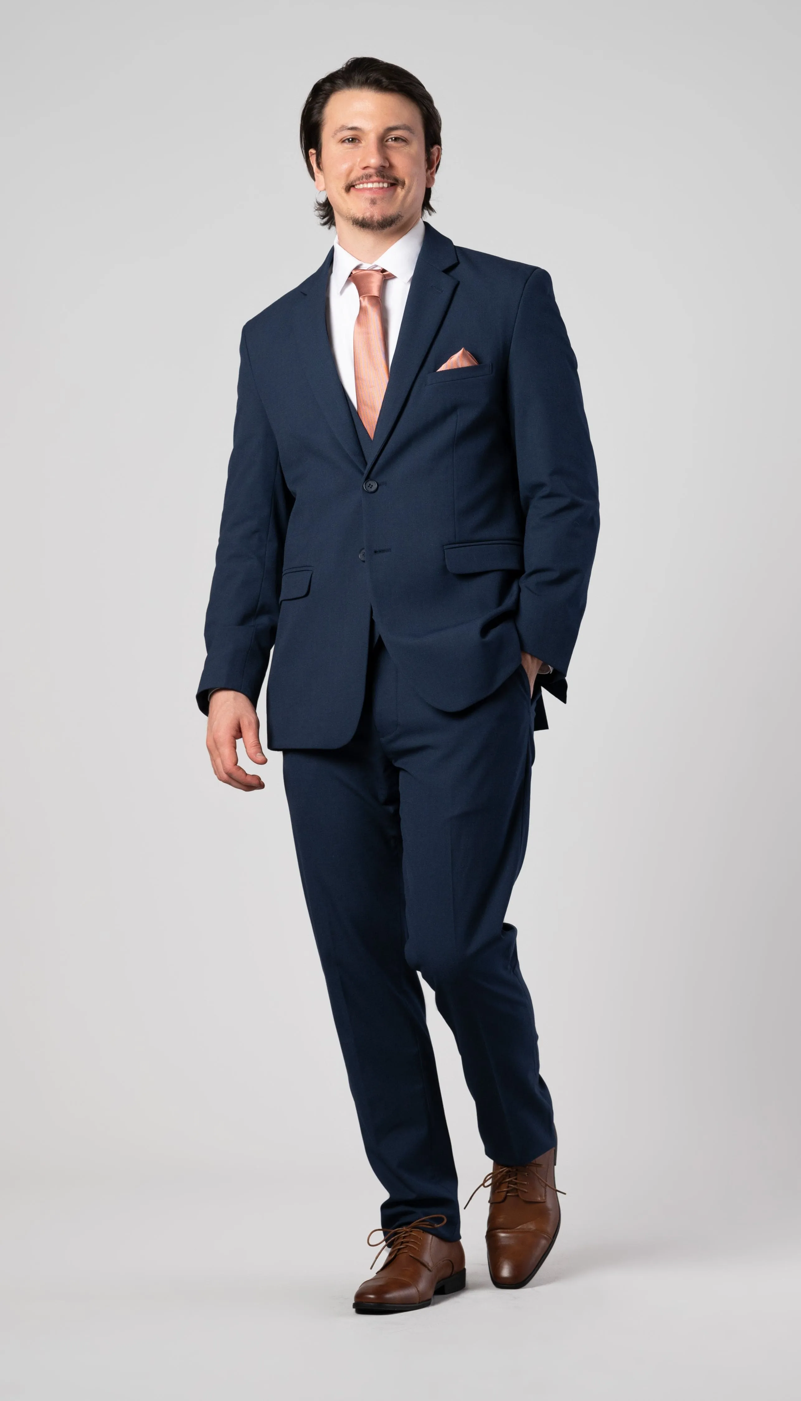 Trim Fit 2 Piece Suit Navy