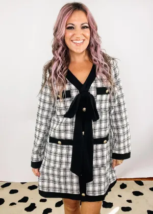 Tweed Black and White Mini Dress