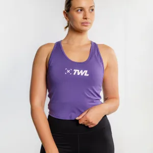TWL - WOMEN'S EVERYDAY RACERBACK CROP TANK - DAHLIA/WHITE