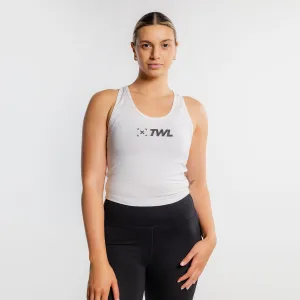 TWL - WOMEN'S EVERYDAY RACERBACK CROP TANK - WHITE/ BLACK