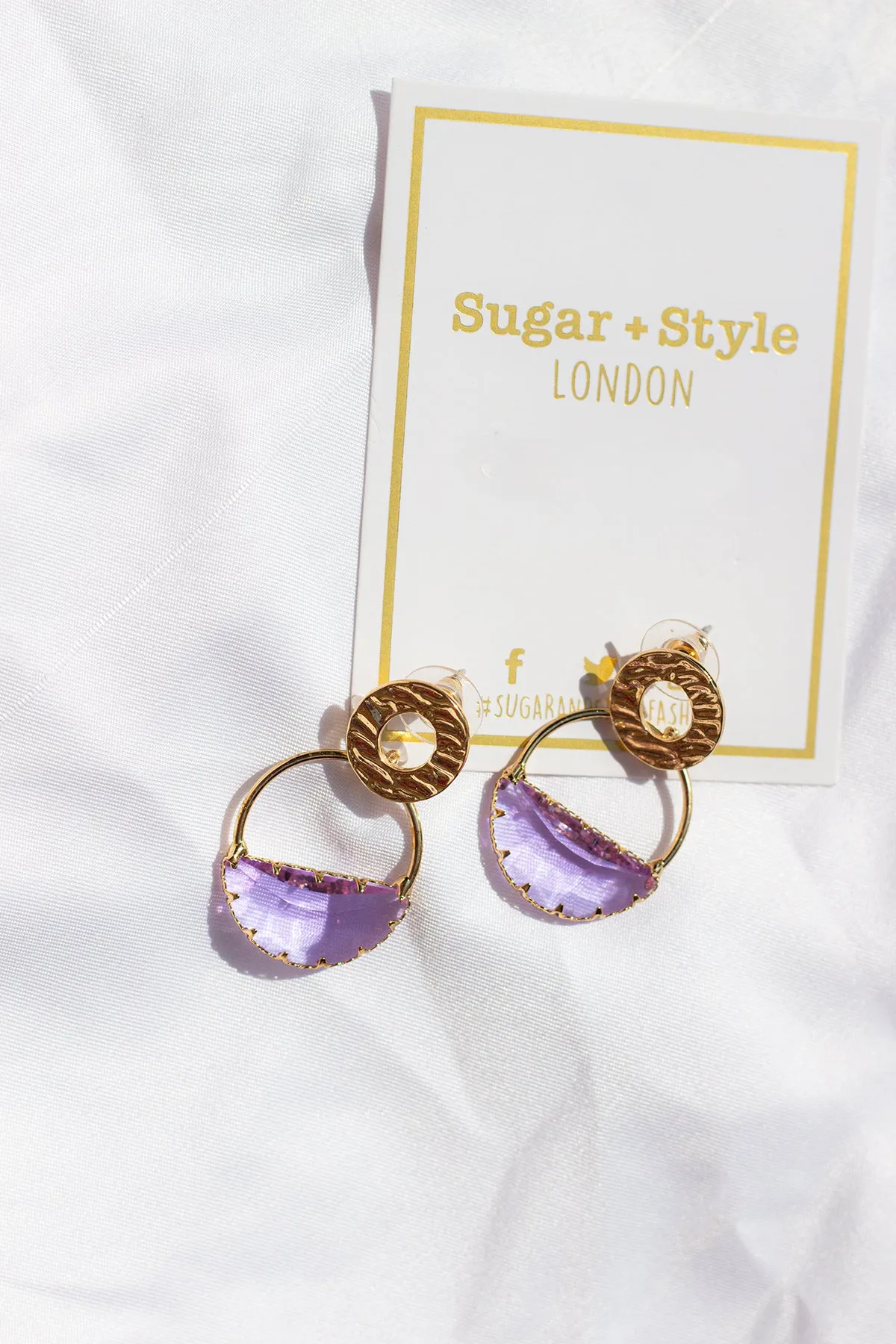 Two Tier Circle Gem Dipped Earrings
