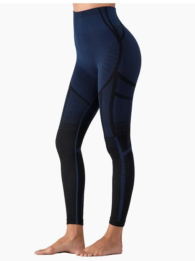 Two Tone Leggings - Navy Blue