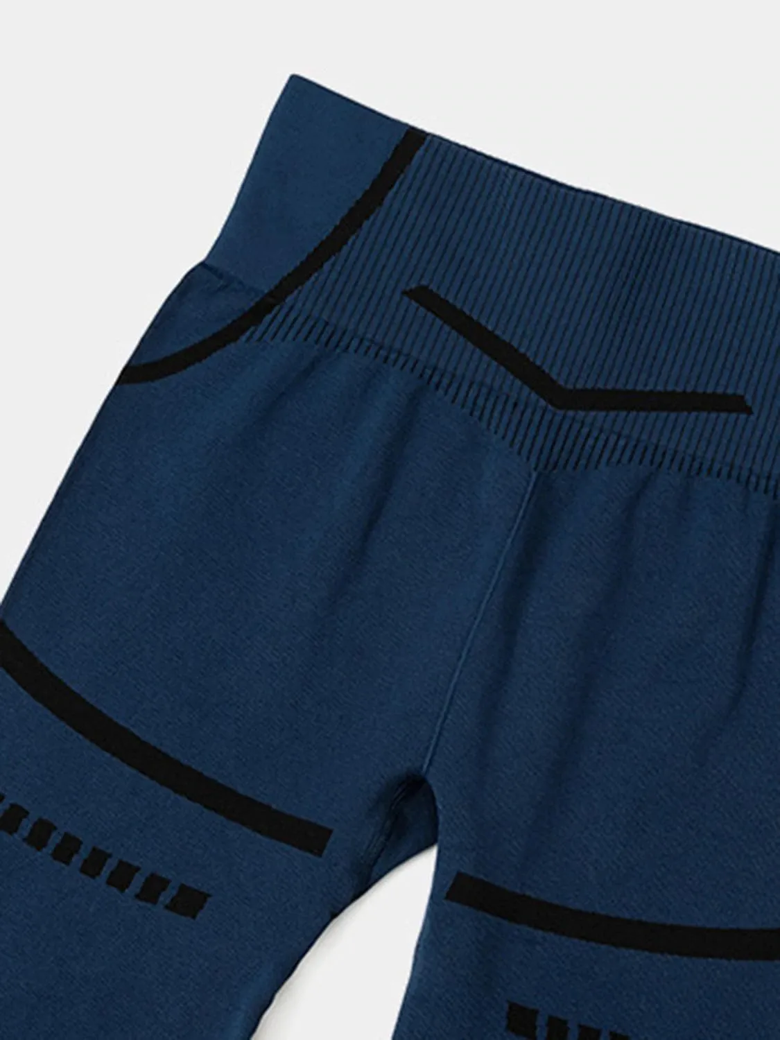 Two Tone Leggings - Navy Blue