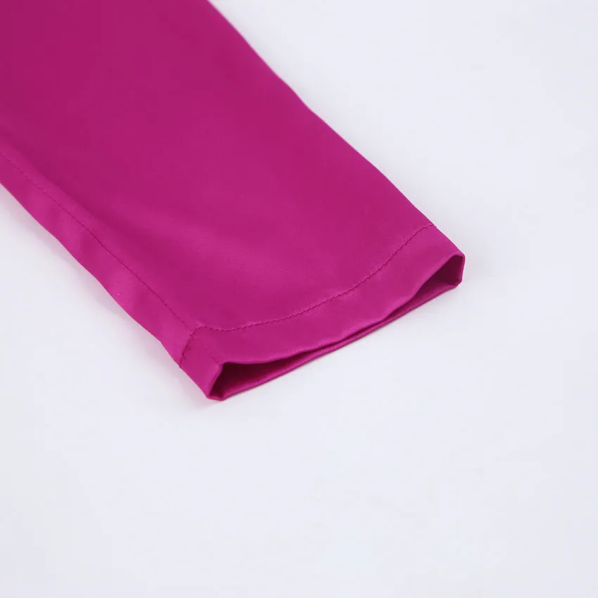 V-neck Satin Bodycon Mini Dresses