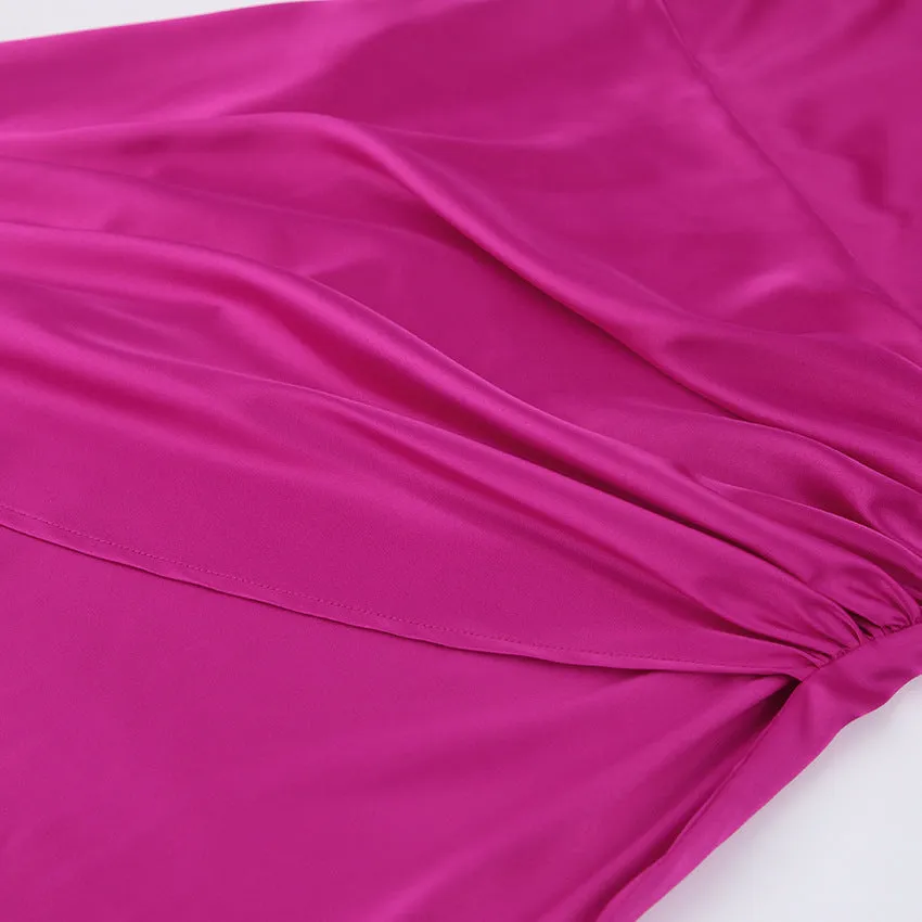 V-neck Satin Bodycon Mini Dresses