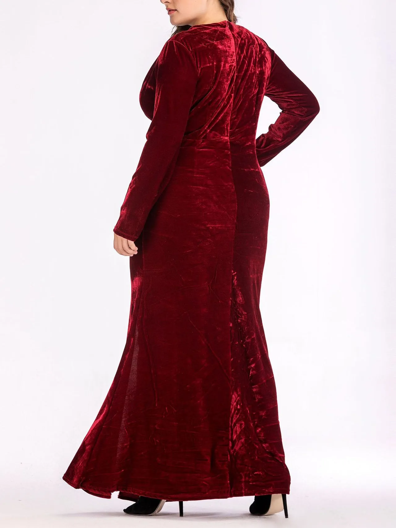 V-neck Split Plus Size Long Evening Dress