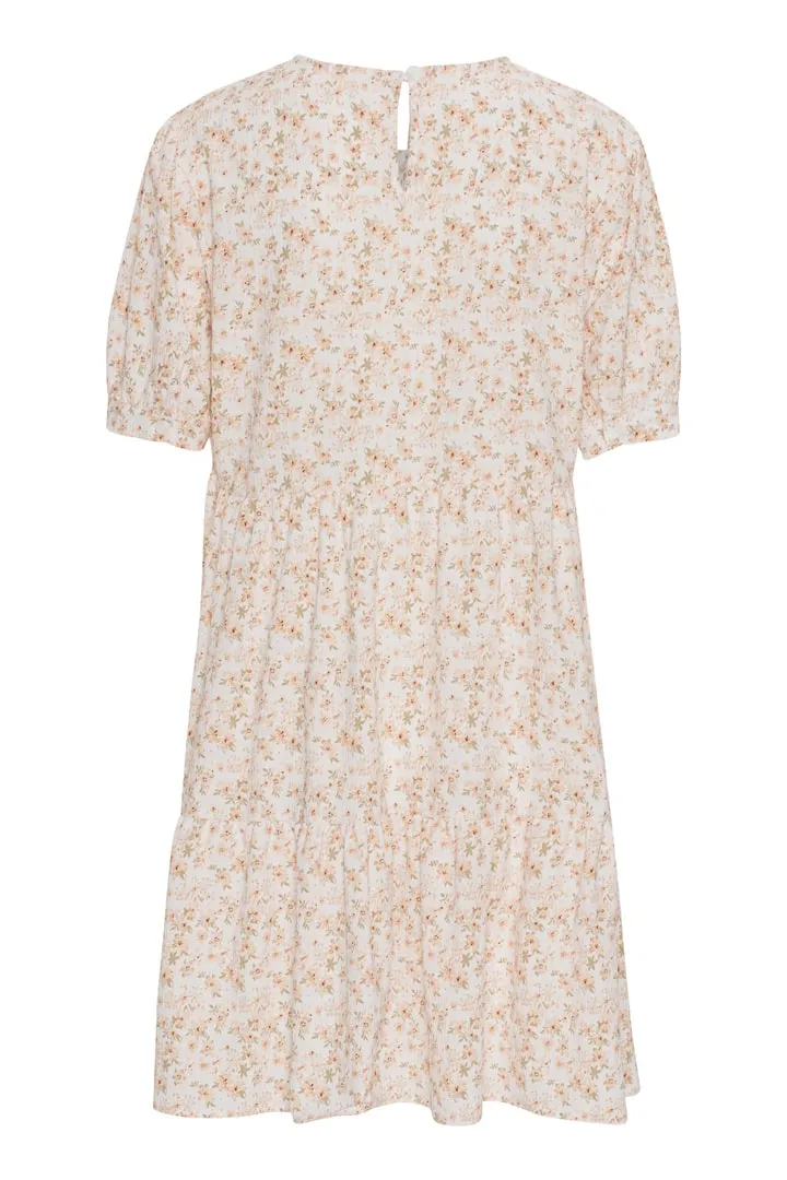 VilmaIC Kjole - Fersken Blomsterprint