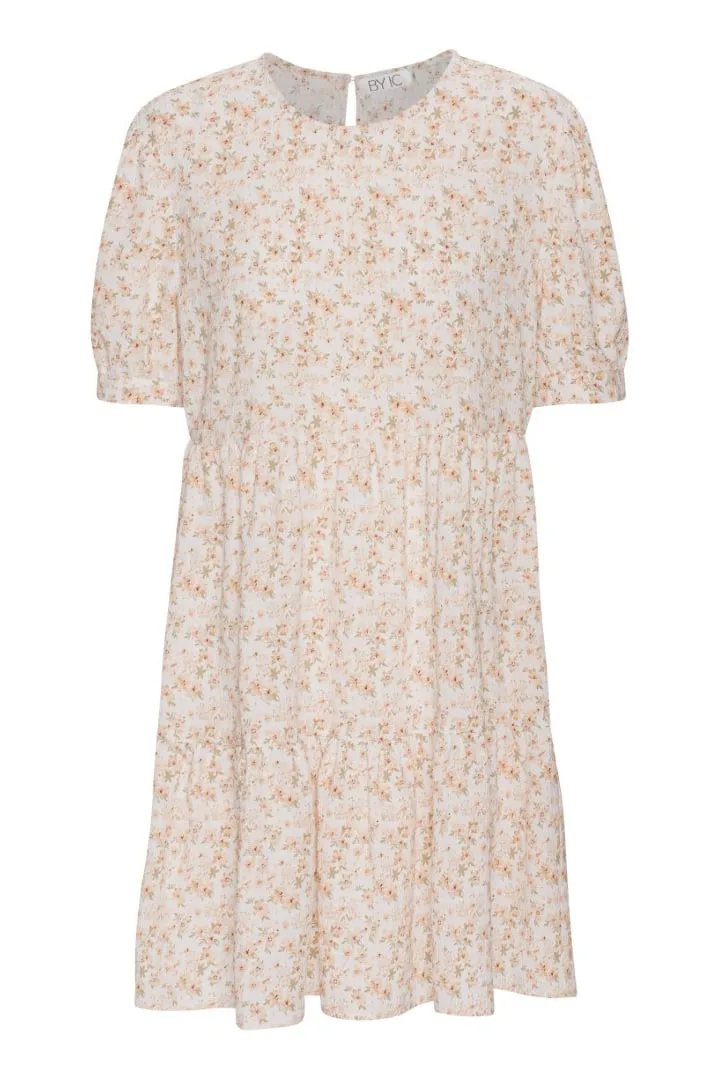 VilmaIC Kjole - Fersken Blomsterprint
