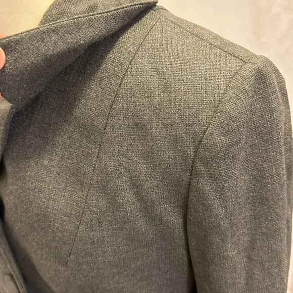 Vintage Betty Rose 1960s Blazer Jacket Gray Embellished Woven Wool Women 6 8