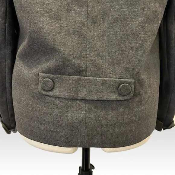 Vintage Betty Rose 1960s Blazer Jacket Gray Embellished Woven Wool Women 6 8