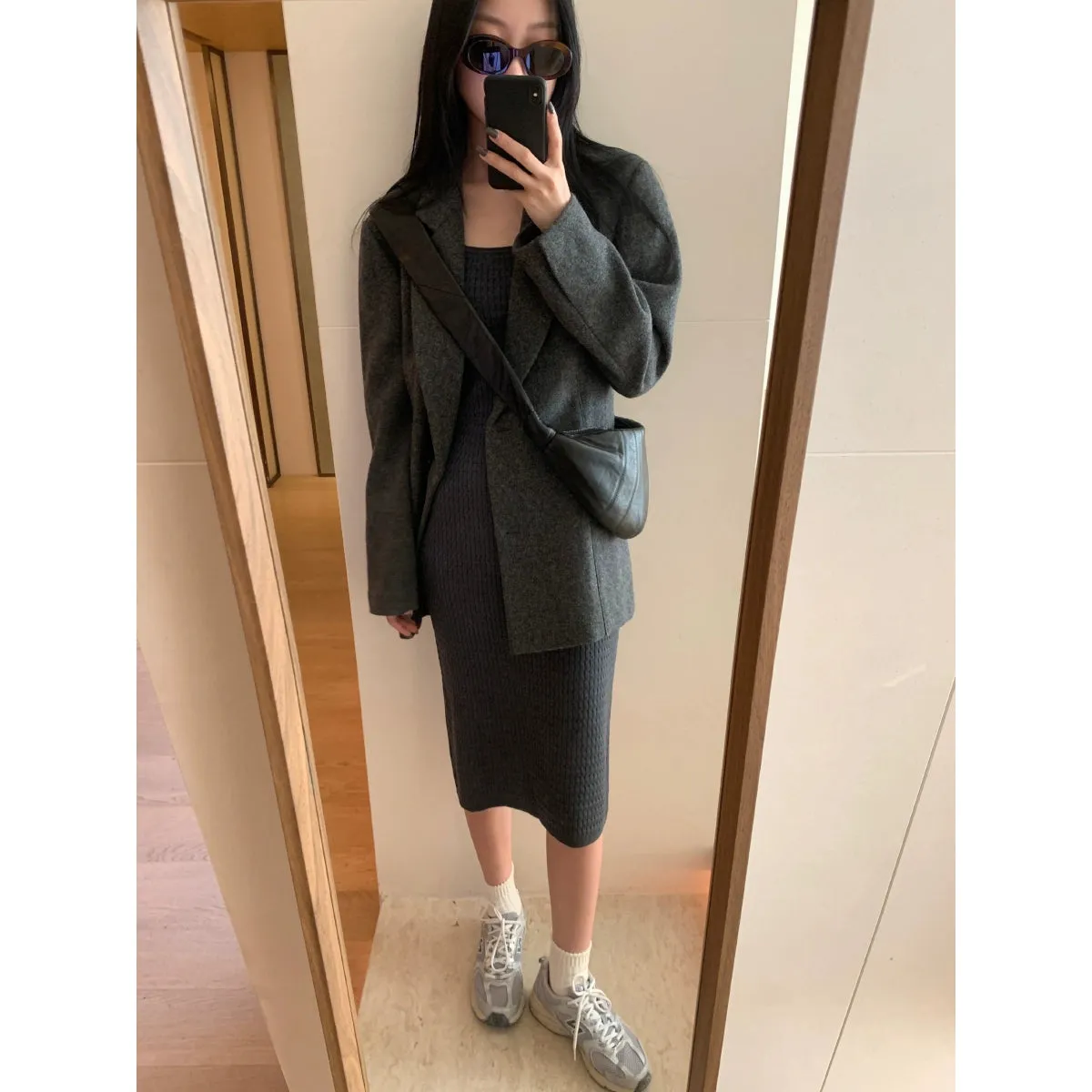 Vintage Dark Pattern Wool Overcoat