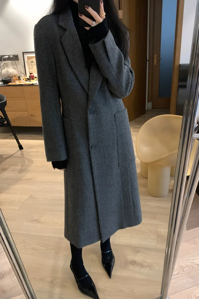 Vintage Dark Pattern Wool Overcoat