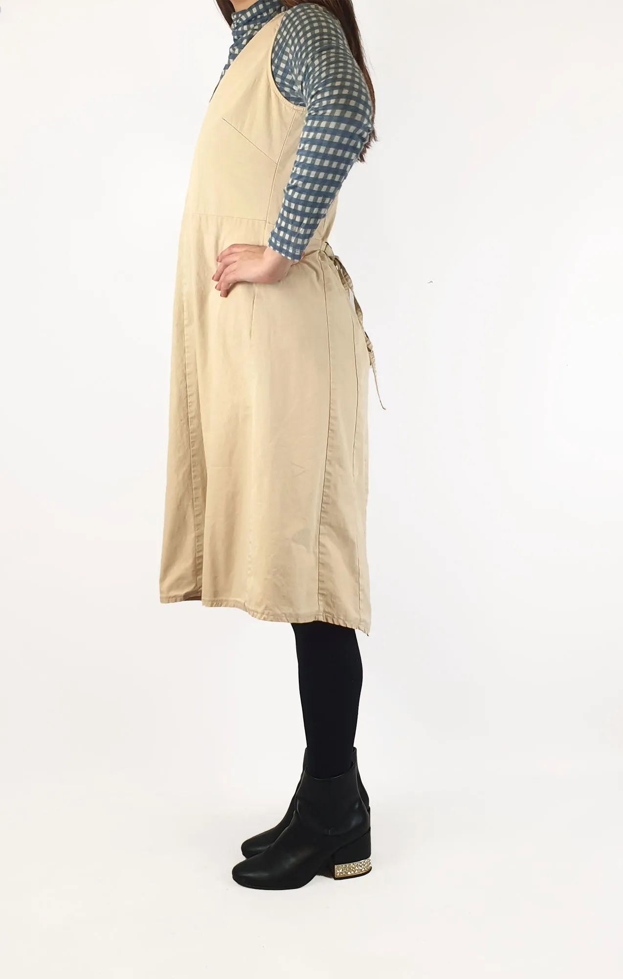Vintage Obus beige sleeveless dress size 2 (fits 8-10)