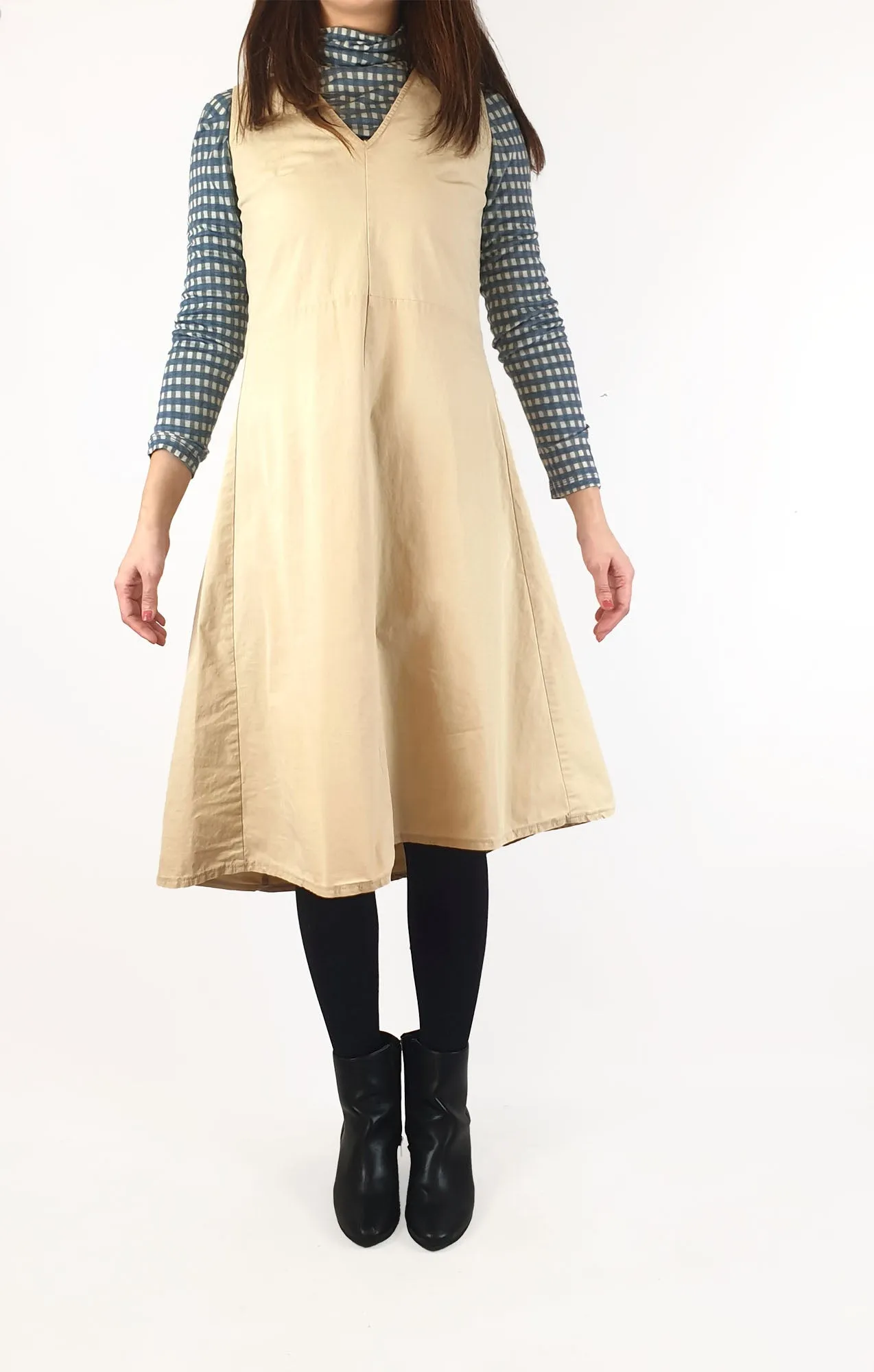 Vintage Obus beige sleeveless dress size 2 (fits 8-10)