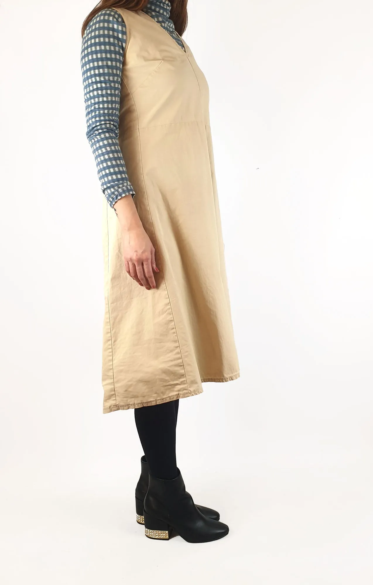 Vintage Obus beige sleeveless dress size 2 (fits 8-10)