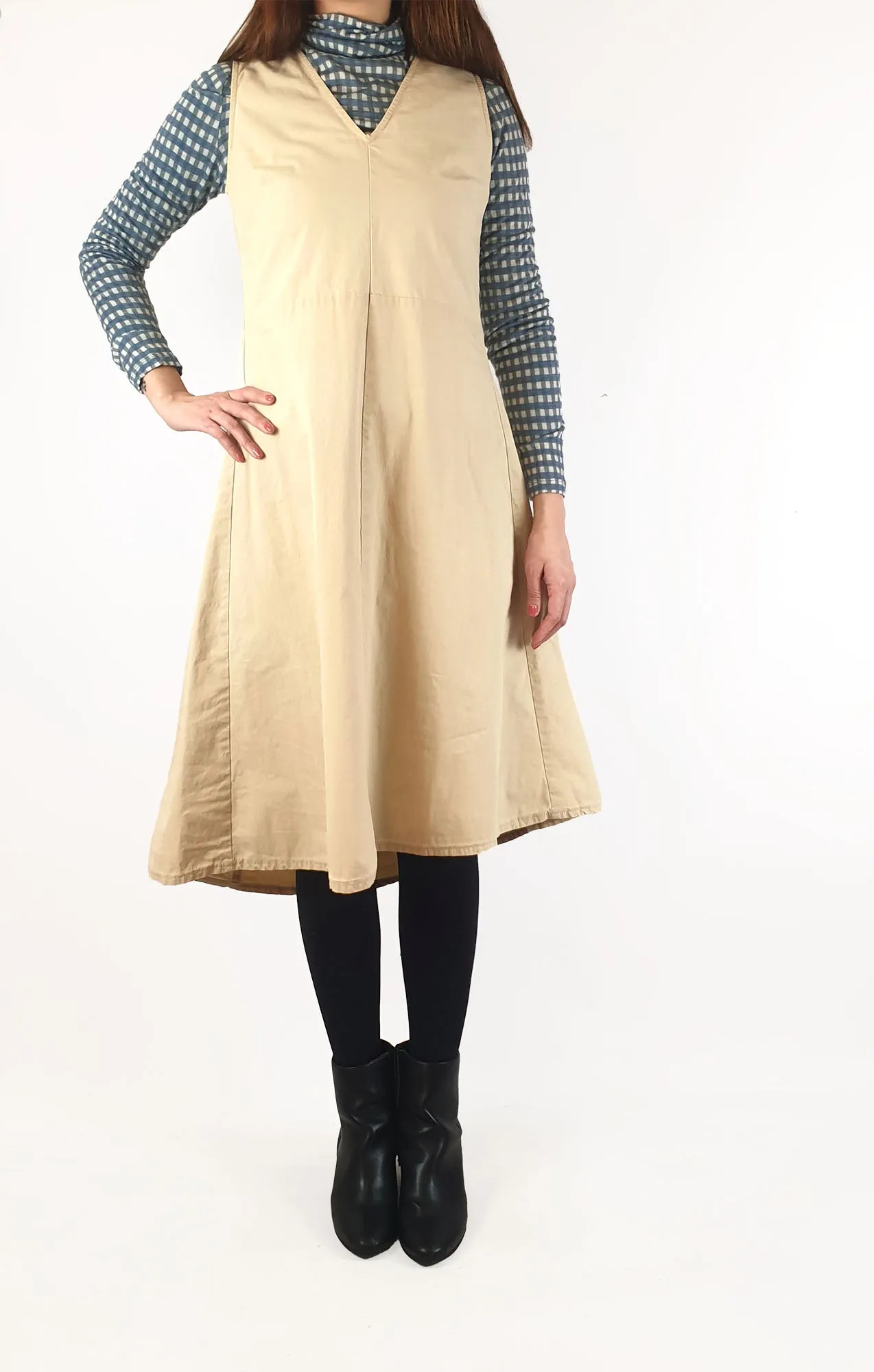 Vintage Obus beige sleeveless dress size 2 (fits 8-10)