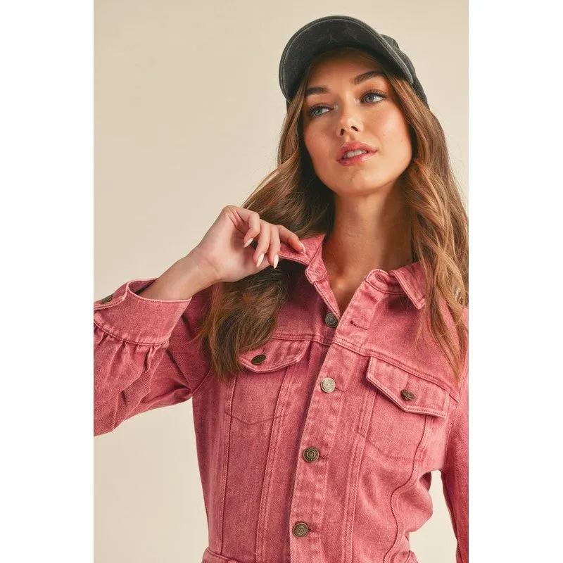Washed Denim Mini Dress