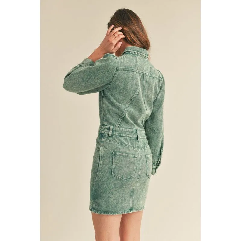 Washed Denim Mini Dress