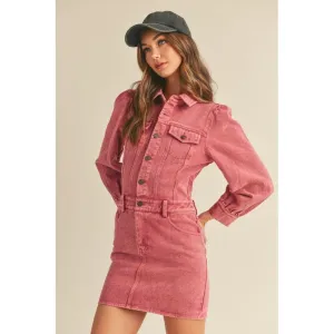 Washed Denim Mini Dress