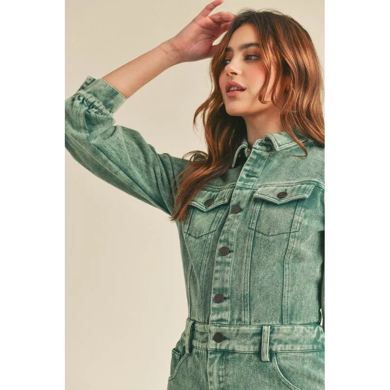 Washed Denim Mini Dress