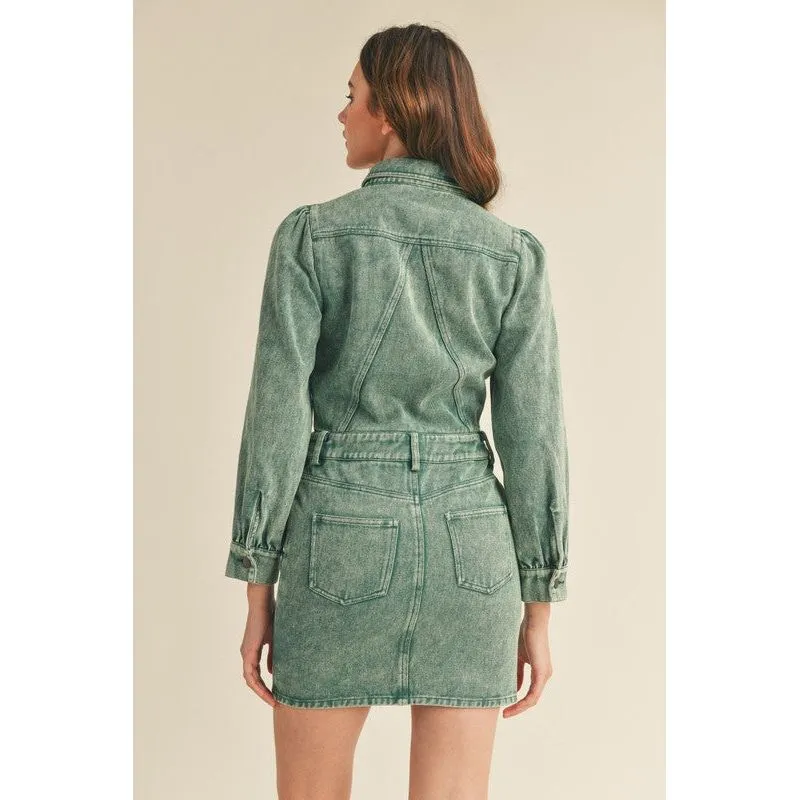 Washed Denim Mini Dress