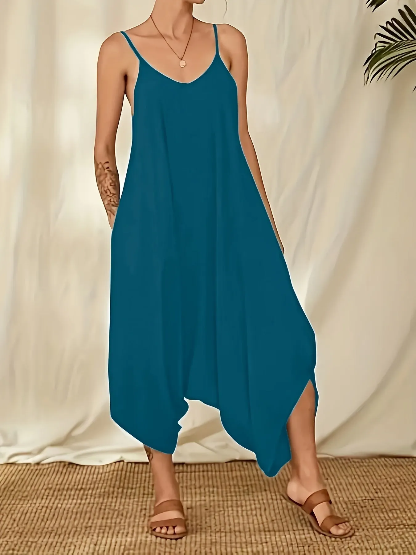 Women Cami Jumpsuit, Boho Sleeveless Jumpsuits