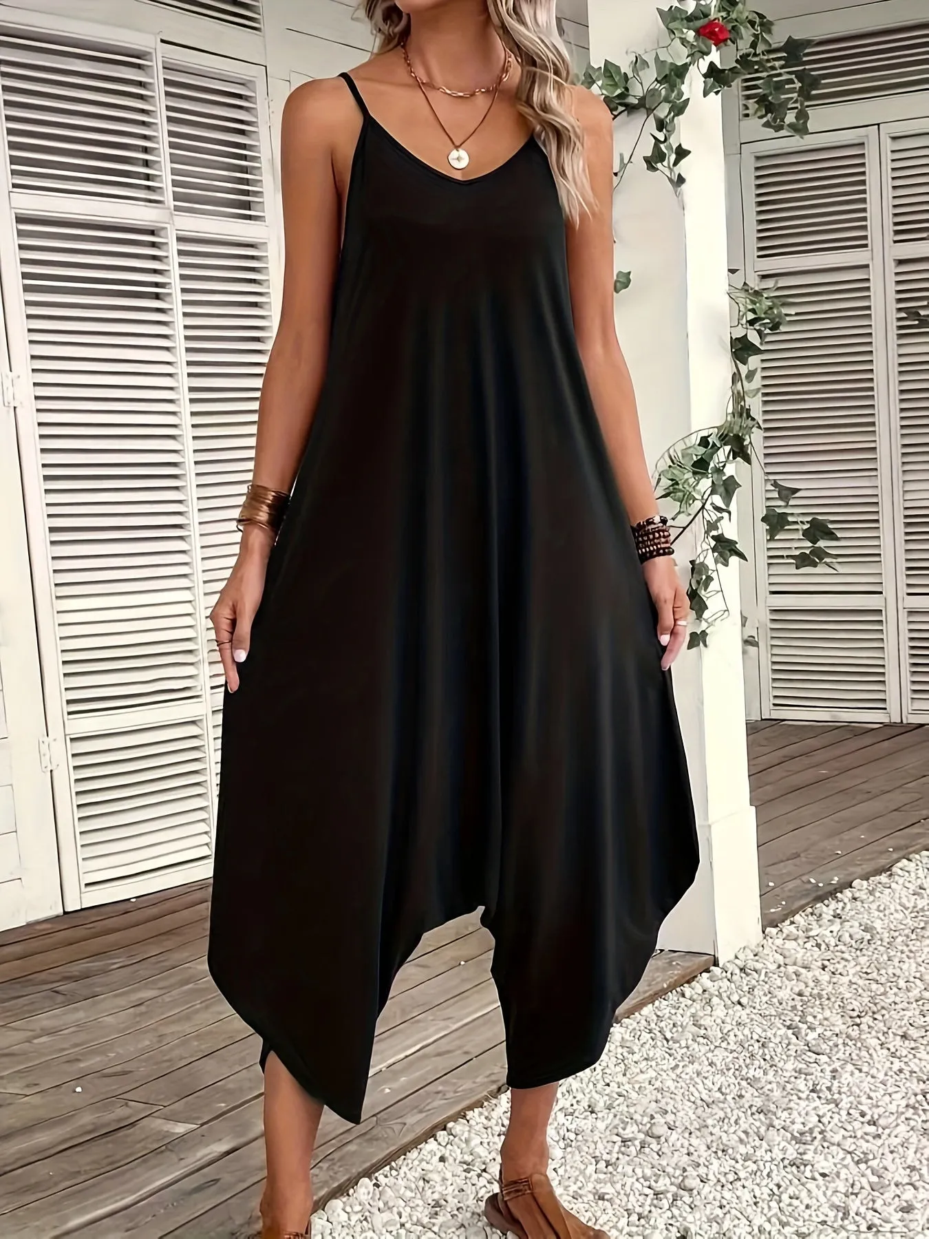 Women Cami Jumpsuit, Boho Sleeveless Jumpsuits