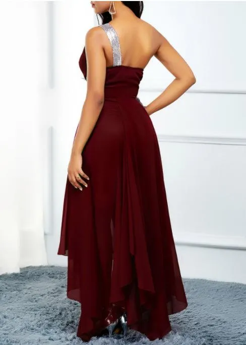 Women One Shoulder Irregular Long Dresses