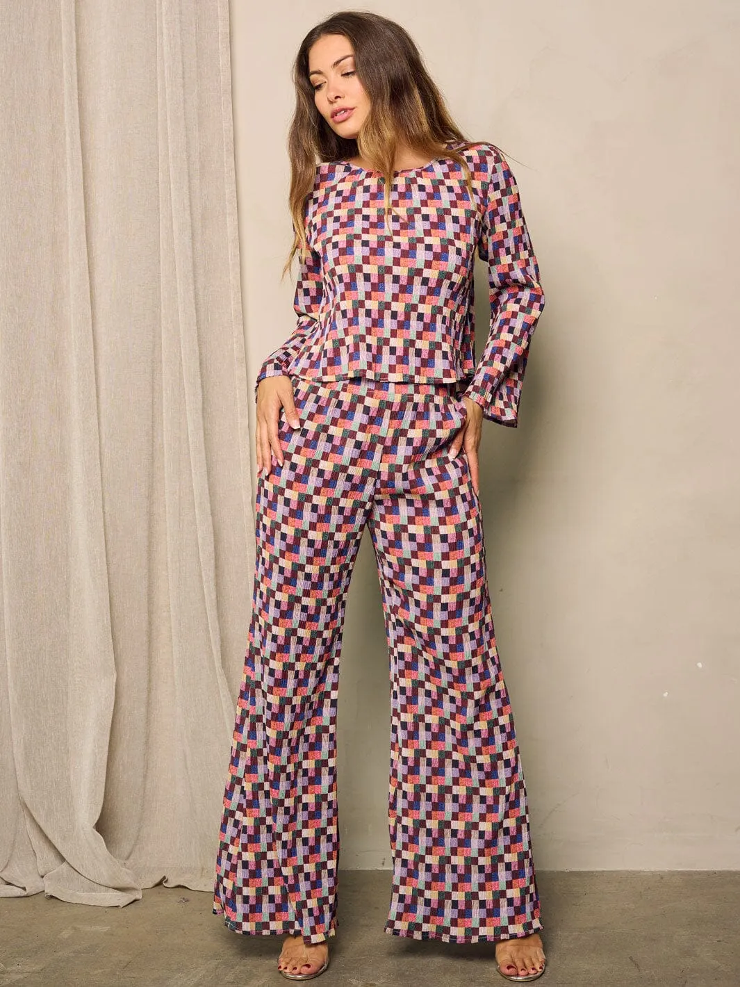 WOMEN'S LONG SLEEVE TOP & PANTS 2PC. MULTI COLORS SET