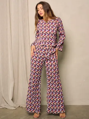 WOMEN'S LONG SLEEVE TOP & PANTS 2PC. MULTI COLORS SET
