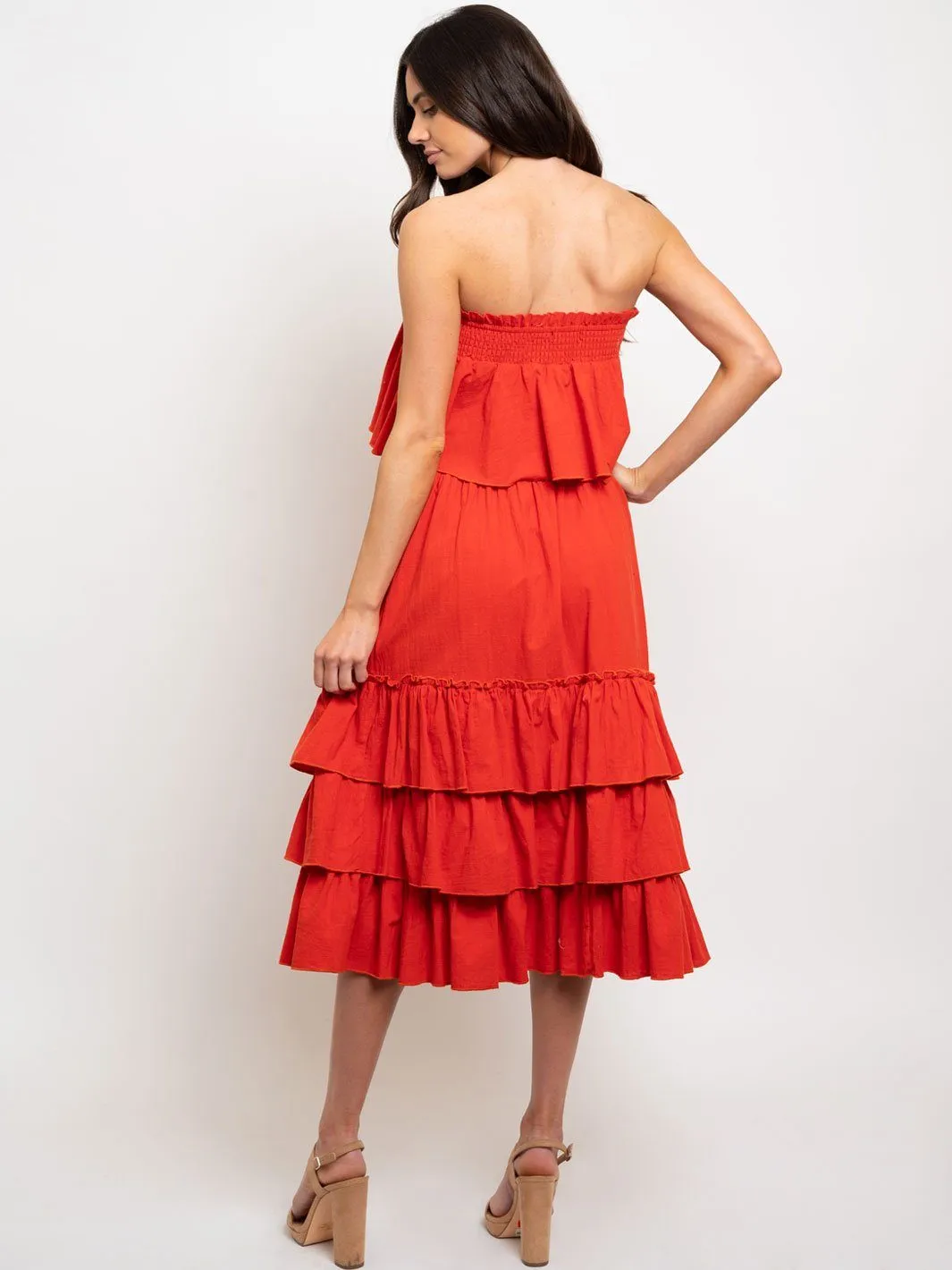 WOMEN'S RUST 2PC. RUFFLE SET