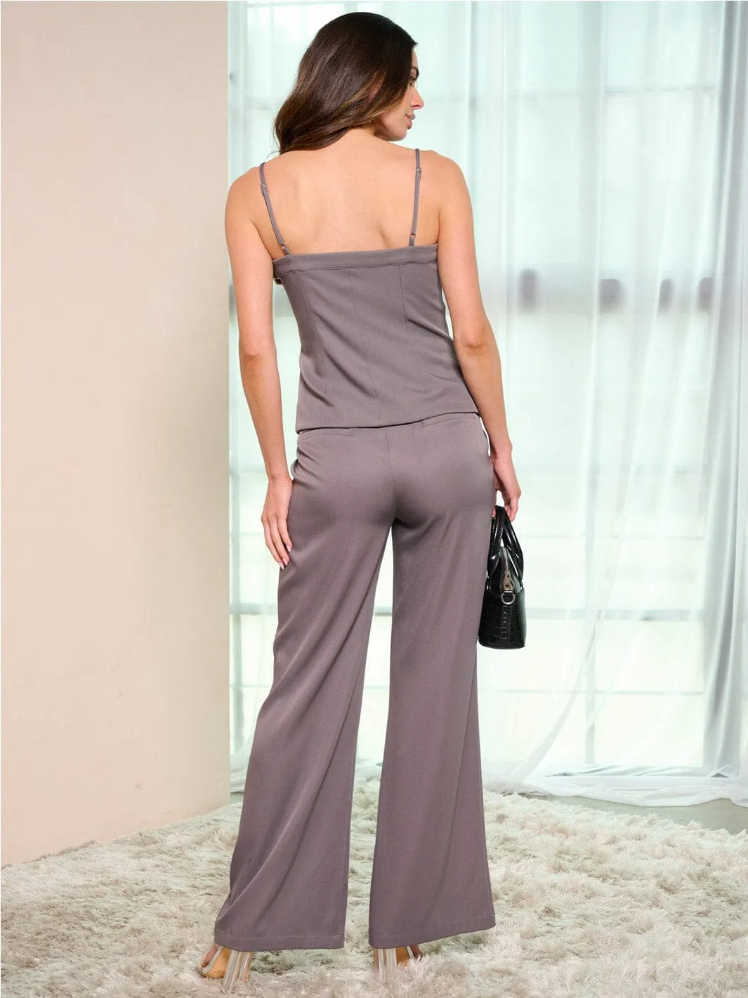 WOMEN'S SLEEVELESS TOP & WIDE LEG PANTS 2PC. SET