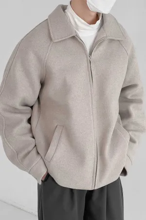 Woolen quilted lapel padded Jacket
