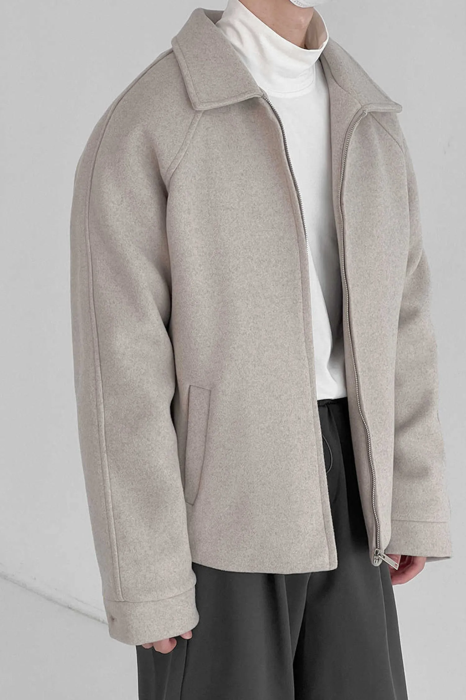 Woolen quilted lapel padded Jacket