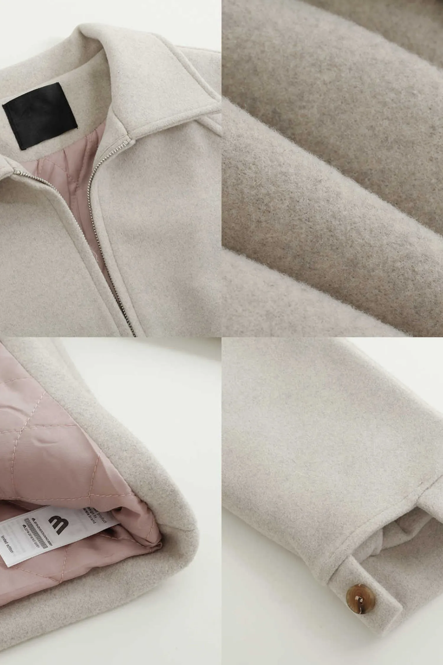 Woolen quilted lapel padded Jacket