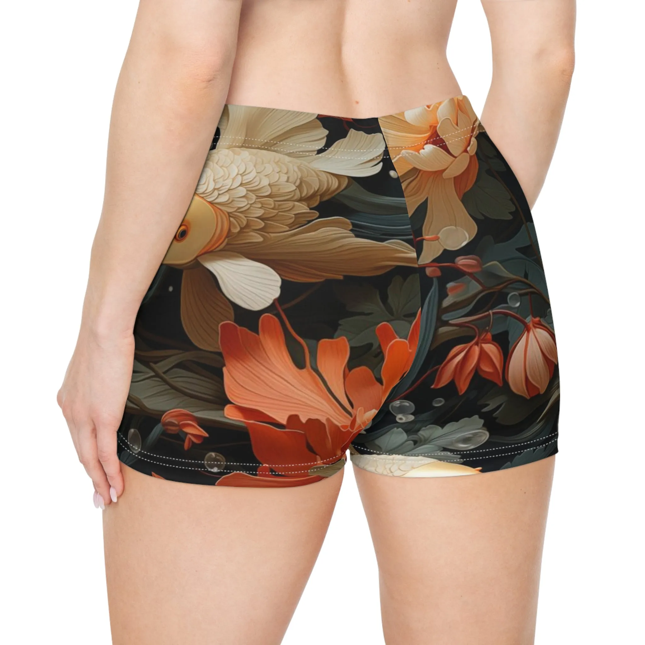 Workout Shorts - Annora Marichyasana Anime Koi Fish